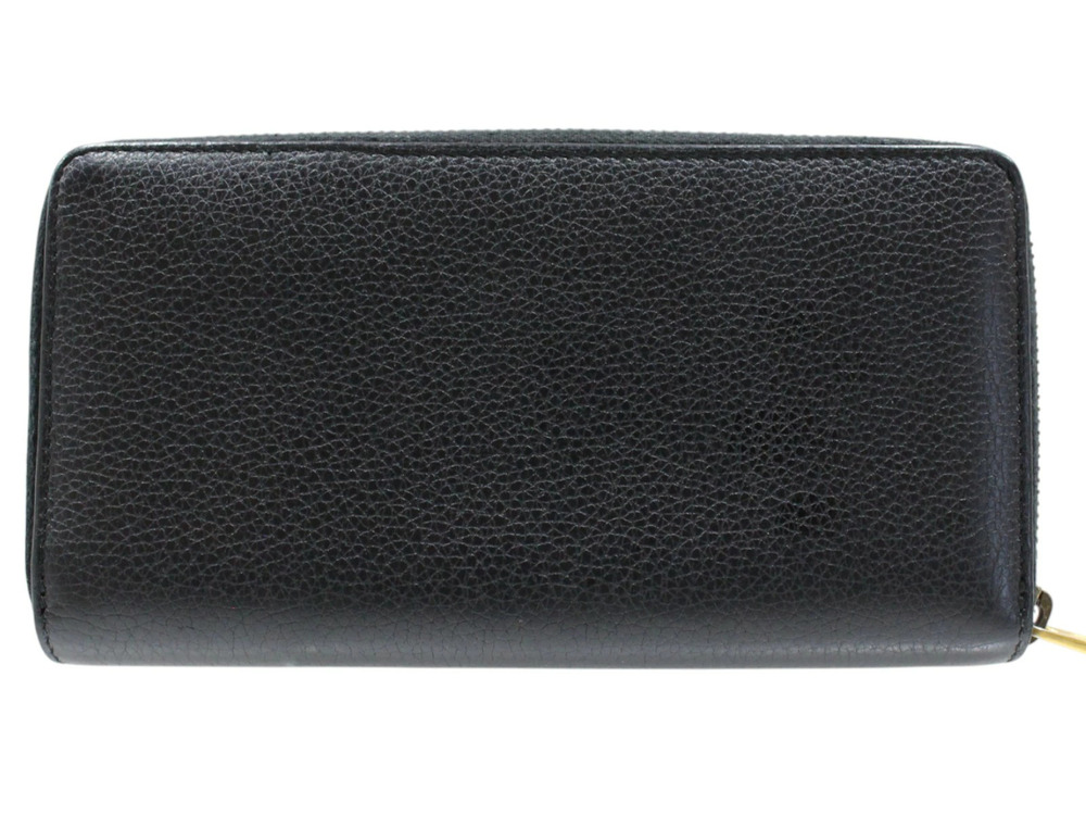Gucci Zipper Wallet Red Long Round Black Green Leather